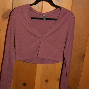 Wild fable purple crop top sweater